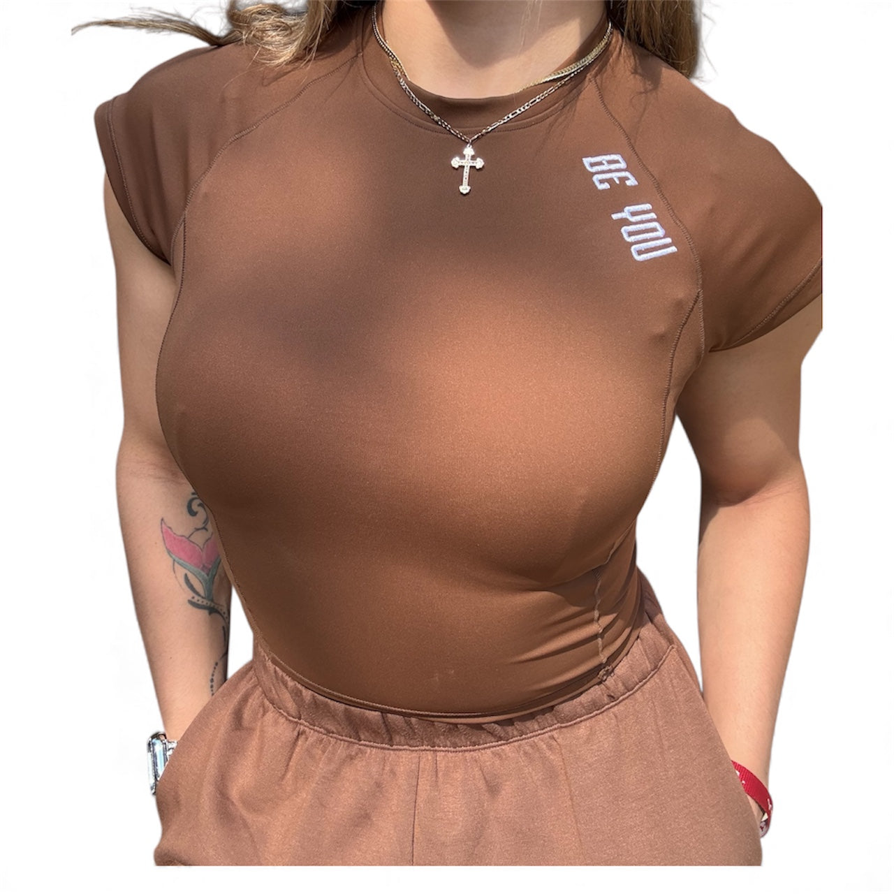 Be You Grace Silk Tee embroidered